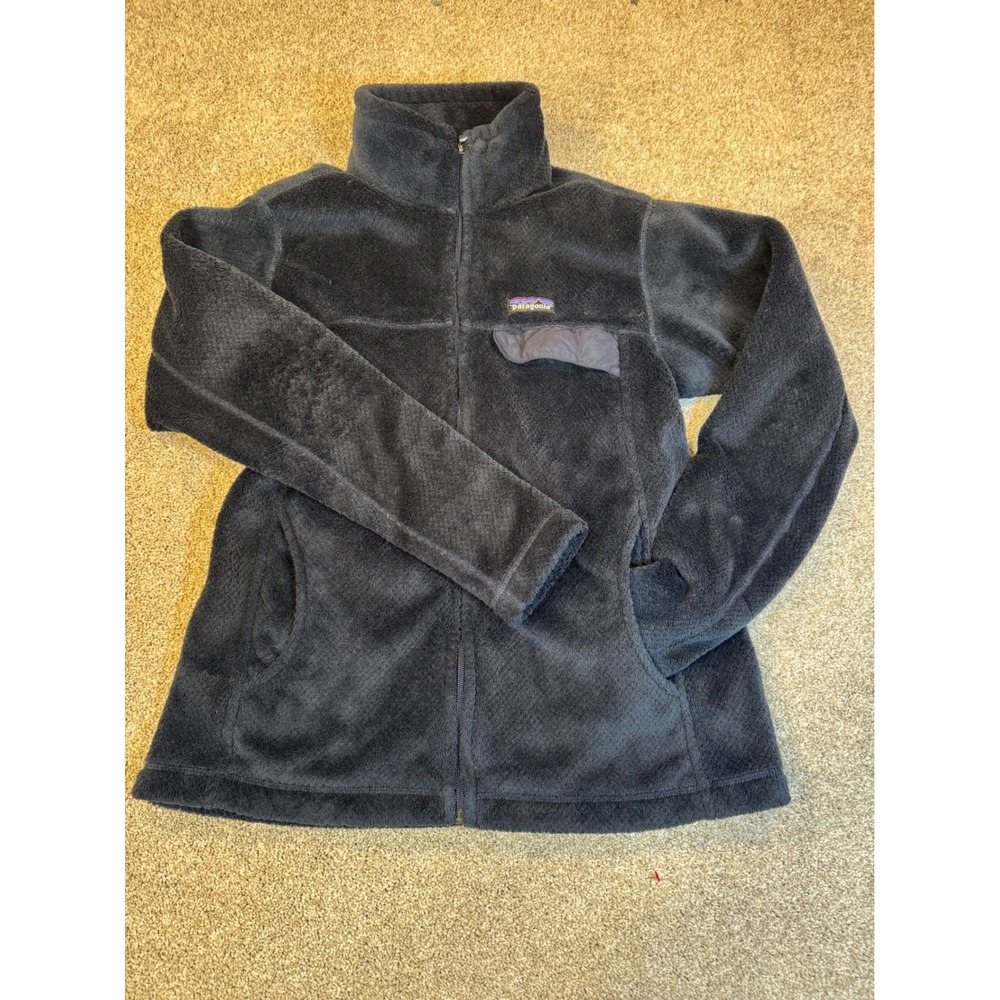 Patagonia Synchilla Full Zip Fleece Jacket Dark Blue Womens Small